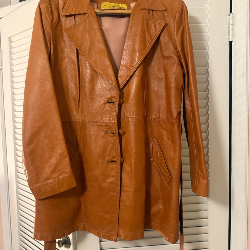 Vintage Belted Leather Jacket